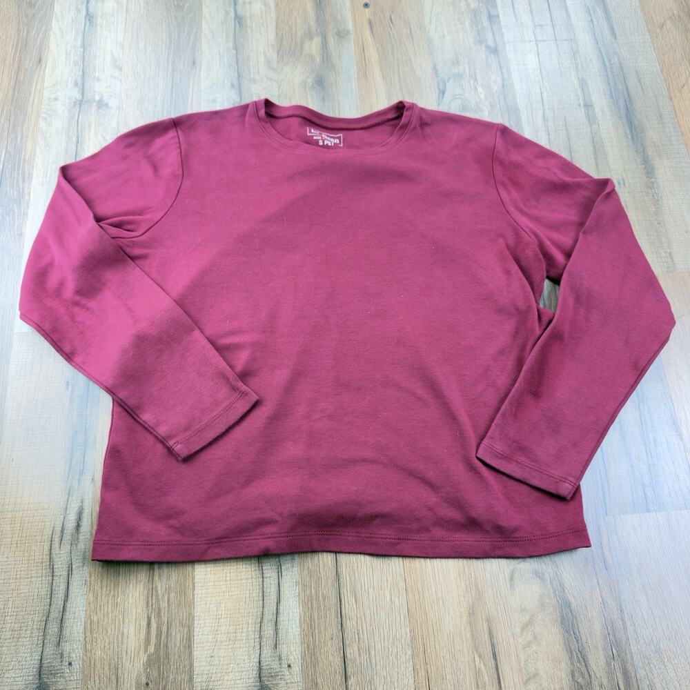 L.L. Bean Size S Pet Women's Red Long-Sleeve Crewneck Cotton